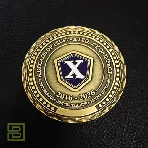 Diamond Cut Edge Challenge Coins