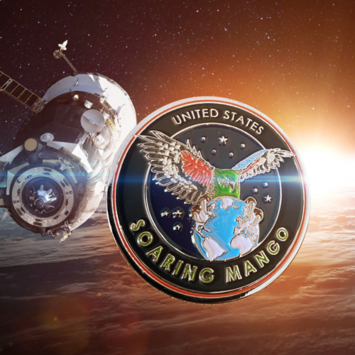 Space Satellite Challenge Coins